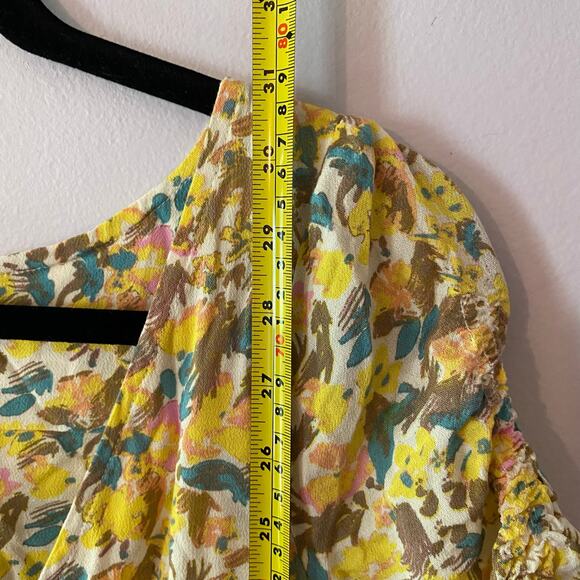 NWT Free People Women's size 4 Small Yellow Lilly Combo Floral Mini Dress Fairy - Picture 11 of 12